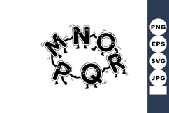 Alphabet letters M to R with animated legs walking in playfu Product Image 1