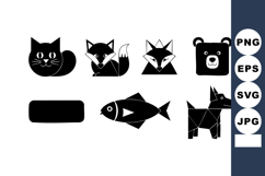 Animal icons including cat, fox, bear, fish, dog Product Image 1