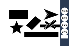 Simple black geometric shapes vector icons including star, r Product Image 1