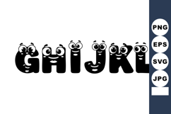 Alphabet Letters G to L with Funny Eyes and Cartoon Style Ve Product Image 1