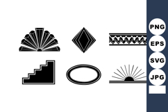 Aztec style vector geometric shapes and sun symbol tradition Product Image 1