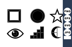 Abstract geometric black and white shapes including square c Product Image 1