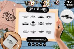 Ufo In Different Style Clipart Set Product Image 1