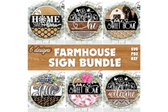 Farmhouse Door Sign SVG Bundle| Laser Cut Door hanger Bundle Product Image 1
