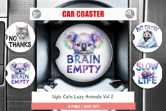Ugly-Cute Lazy Animals Car Coaster Product Image 1