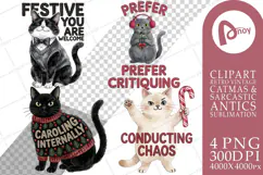 Ugly Sweater Judgmental Cat Choir Sublimation Product Image 1