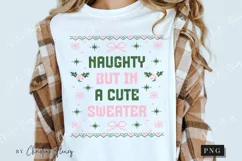 Naughty Ugly Christmas Sweater PNG | Funny Christmas PNG Product Image 3