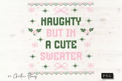 Naughty Ugly Christmas Sweater PNG | Funny Christmas PNG Product Image 4