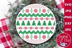 Christmas Trees Ugly Christmas Sweater Round Sign Svg Product Image 1