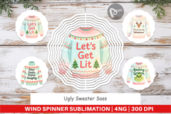 Wind Spinner Ugly Sweater Quotes Product Image 1