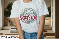 Ugly Sweater Season is Here Christmas SVG t-shirt Design Product Image 3