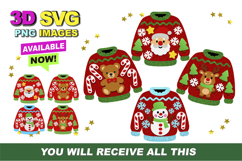Cute Ugly Sweater 3D SVG Product Image 1