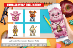 UglyCute 70s Monster Teacher Tumbler Product Image 1