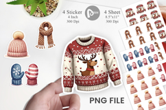 Cozy Christmas Sweaters Sticker Product Image 1