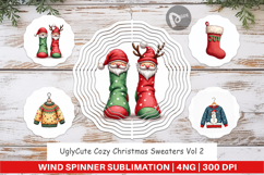 Cozy Christmas Sweaters Wind Spinner Product Image 1