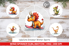 Dinosaur Winter Sports Wind Spinner Product Image 1