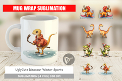 Dinosaur Winter Sports Mug Wrap Product Image 1