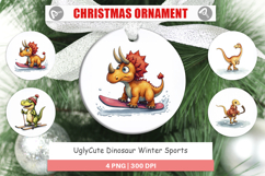 Dinosaur Winter Sports Ornament Product Image 1