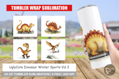 Dinosaur Winter Sports Tumbler Product Image 1