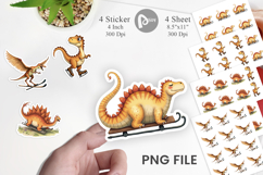 Dinosaur Winter Sports Sticker Product Image 1