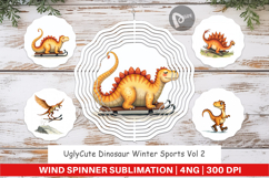 Dinosaur Winter Sports Wind Spinner Product Image 1
