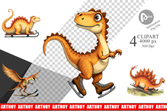 Dinosaur Winter Sports Clipart Product Image 1