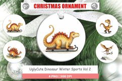 Dinosaur Winter Sports Ornament Product Image 1