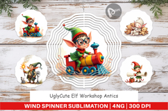 Elf Workshop Antics Wind Spinner Product Image 1