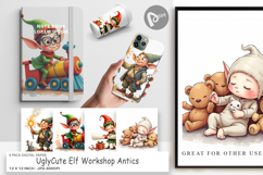 Elf Workshop Antics Digital Paper Product Image 1