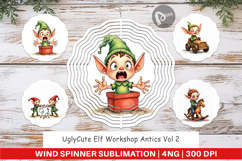 Elf Workshop Antics Wind Spinner Product Image 1