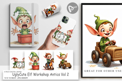 Elf Workshop Antics Digital Paper Product Image 1