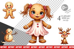 UglyCute Gingerbread Pals Clipart Product Image 1