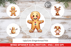 UglyCute Gingerbread Pals Wind Spinner Product Image 1