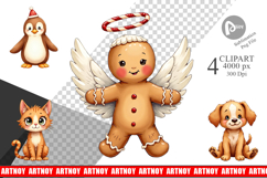 UglyCute Gingerbread Pals Clipart Product Image 1