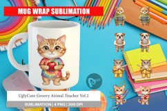 UglyCute Groovy Animal Teacher Mug Wrap Product Image 1