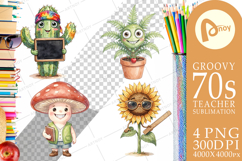 Groovy Plant Teacher Sublimation Product Image 1