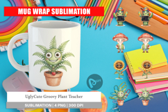 UglyCute Groovy Plant Teacher Mug Wrap Product Image 1