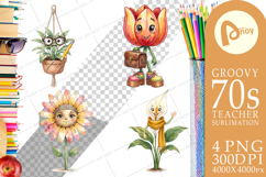 Groovy Plant Teacher Sublimation Product Image 1