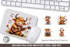 Highland Cow Occupations Mouse Pad Product Image 1