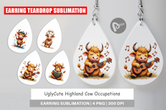 Highland Cow Occupations Earring Product Image 1