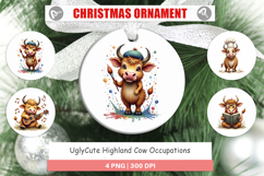Highland Cow Occupations Ornament Product Image 1