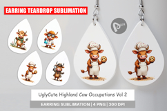 Highland Cow Occupations Earring Product Image 1