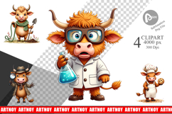 Highland Cow Occupations Clipart Product Image 1