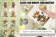 Highland Cow Occupations Glass Can Product Image 1