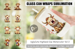 Highland Cow Farm Friends Glass Can Product Image 1