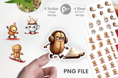 UglyCute Winter Food &amp; Drinks Sticker Product Image 1