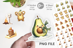 UglyCute Winter Food &amp; Drinks Sticker Product Image 1