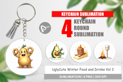 UglyCute Winter Food &amp; Drinks Keychain Product Image 1