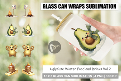 UglyCute Winter Food &amp; Drinks Glass Can Product Image 1