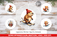 Winter Sports Animals Wind Spinner Product Image 1
